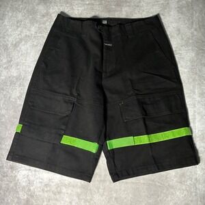Vintage Marithe Francois Girbaud Shuttle Cargo Shorts Black Neon Green Mens 38